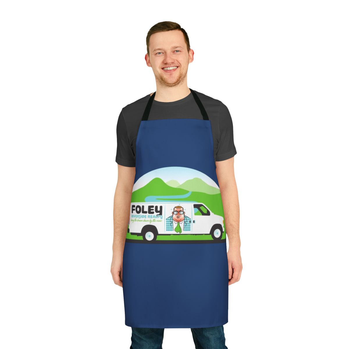 Motivational "Down by the River" Parody Apron featuring Chris Farley and Matt Foley