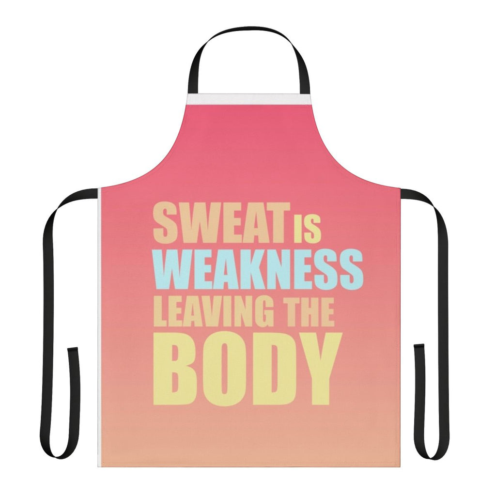 Motivational "Sweat Is Weakness Leaving the Body" Apron for Space Force Fans
