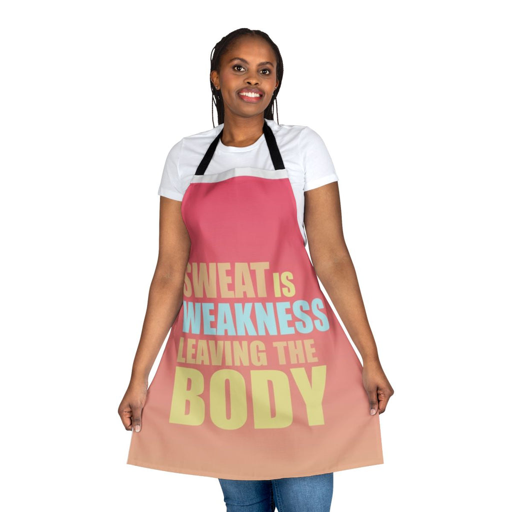 Motivational "Sweat Is Weakness Leaving the Body" Apron for Space Force Fans