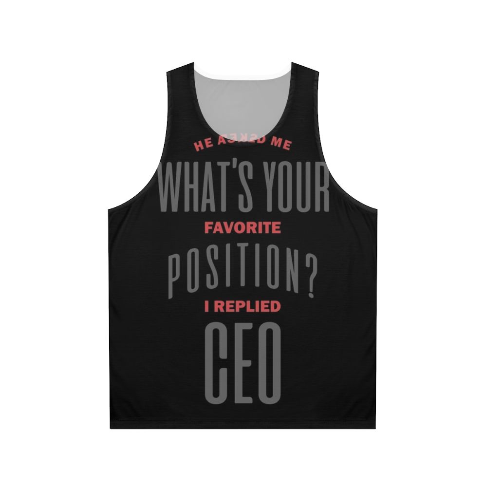 Motivational "I Replied CEO" unisex tank top