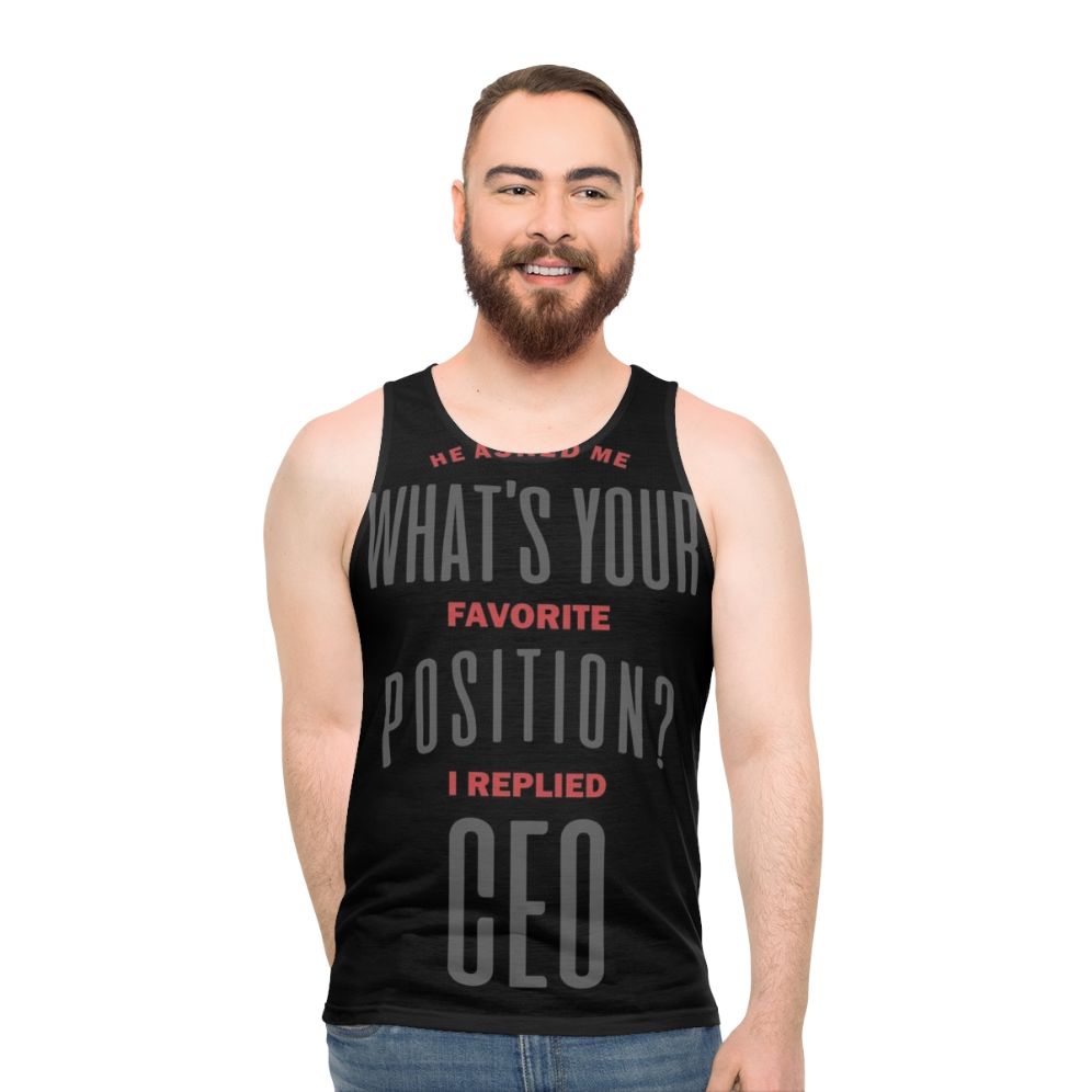 Motivational "I Replied CEO" unisex tank top