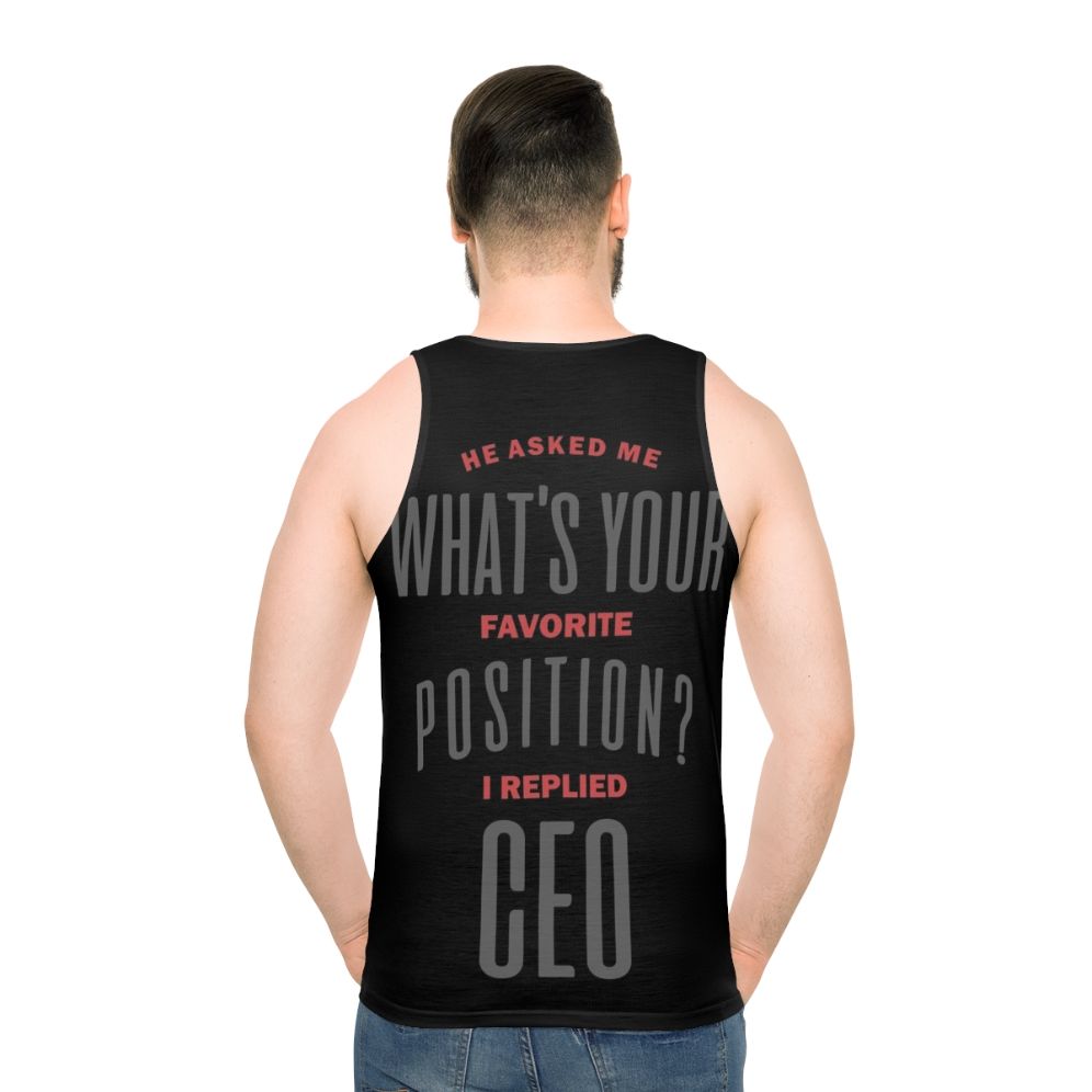 Motivational "I Replied CEO" unisex tank top