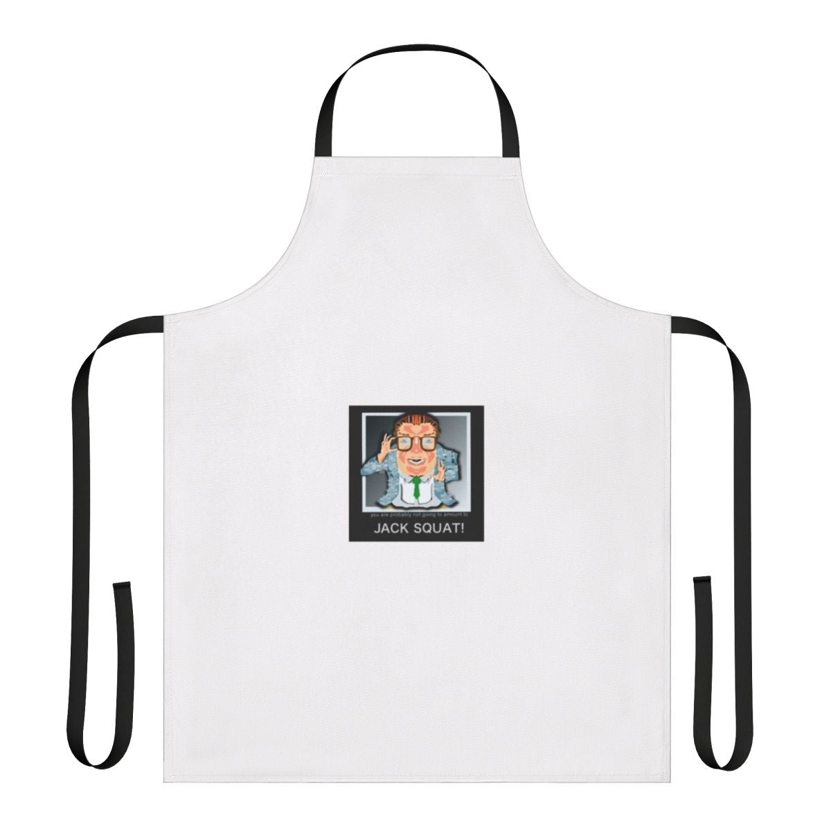 Motivational speaker inspired apron featuring digital art of comedian Chris Farley