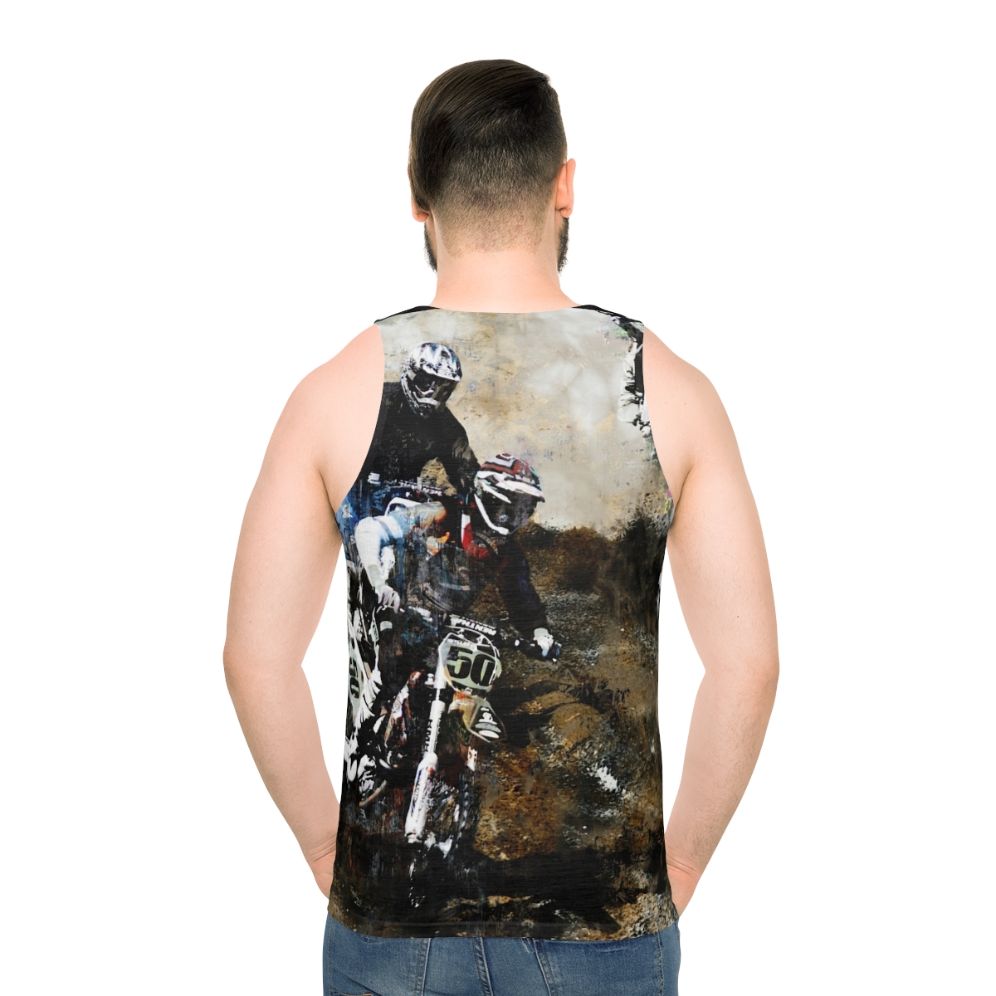 Motocross dirt biker wearing unisex tank top