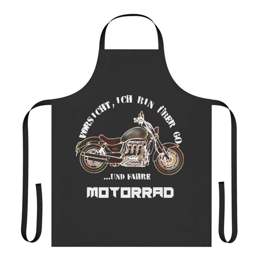 Motorcycle apron with vintage-inspired "Rocket 3" design and 60+ year old biker saying