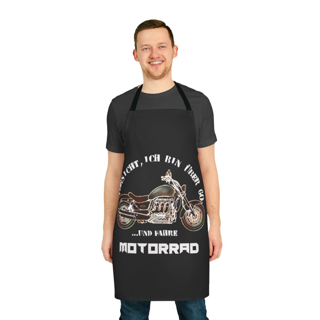 Motorcycle apron with vintage-inspired "Rocket 3" design and 60+ year old biker saying