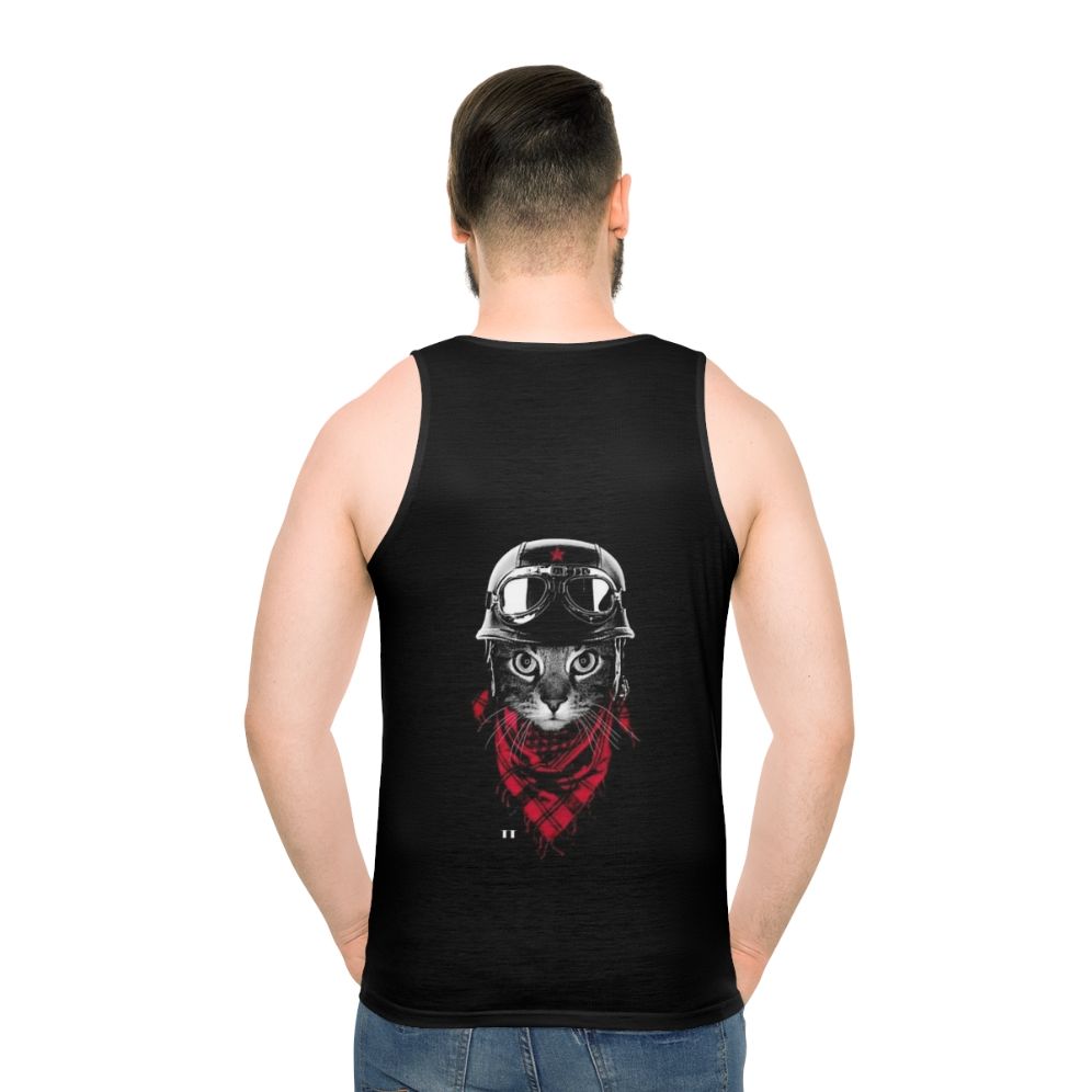 Motorcycle cat unisex tank top