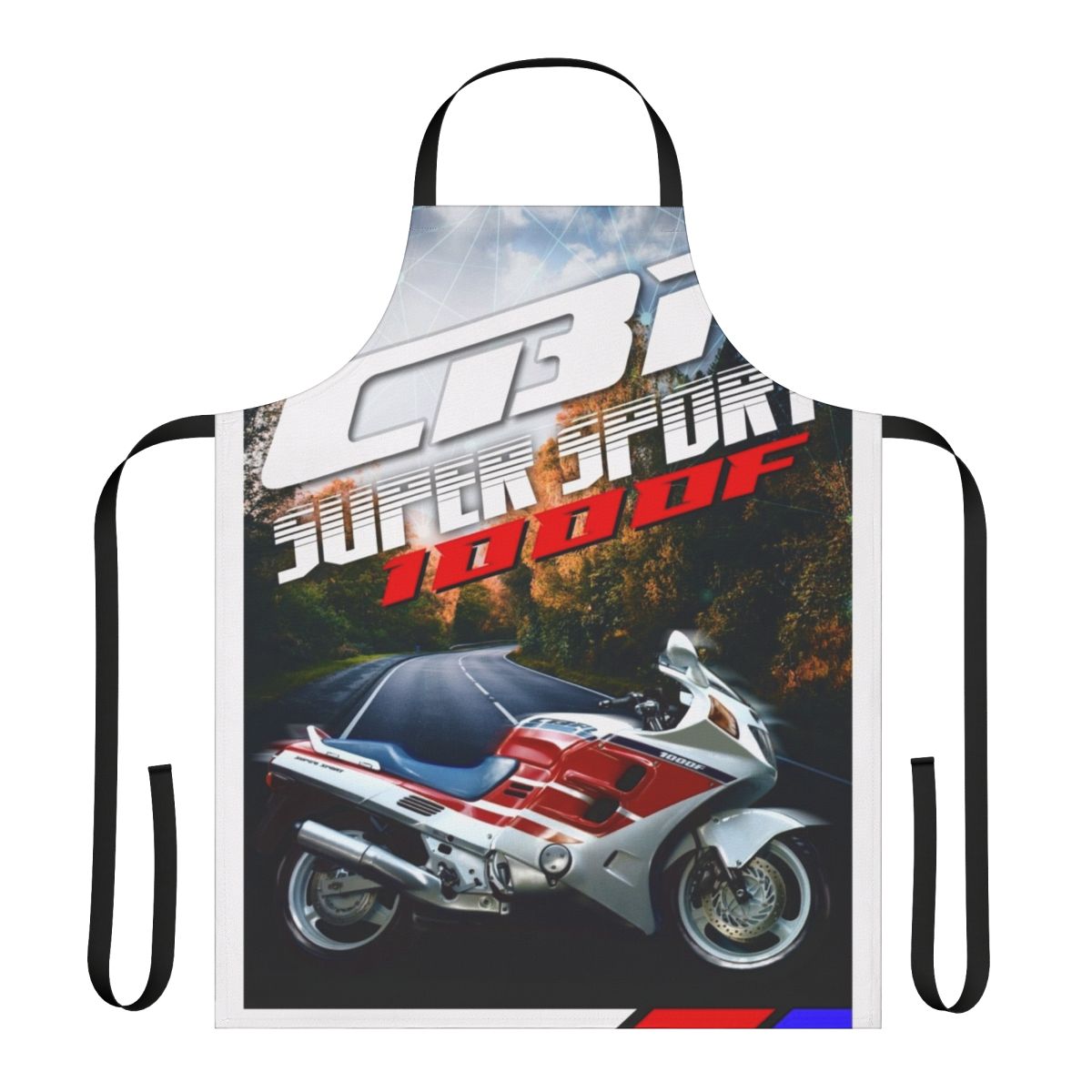 Stylish motorcycle apron featuring the iconic CBR1000F design