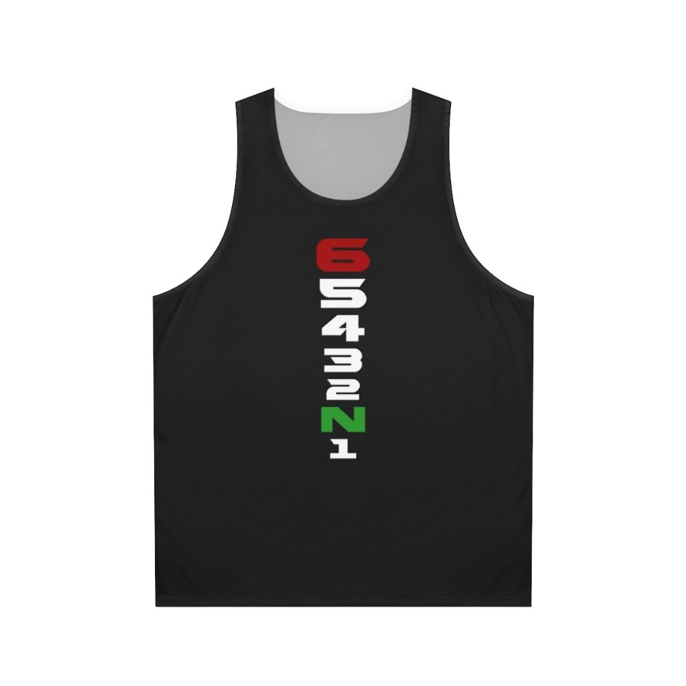 Motorcycle gear sequence design unisex tank top
