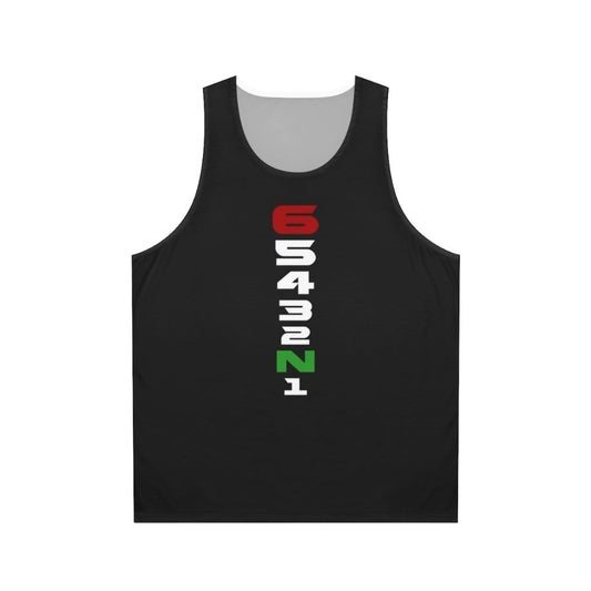 Motorcycle gear sequence design unisex tank top