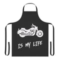 Motorcycle-themed apron with a "Motorcycle Is My Life" design for bikers and motorcycle enthusiasts