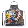 Apron featuring an oil painting design of legendary motorcycle racer Barry Sheene on a Suzuki bike