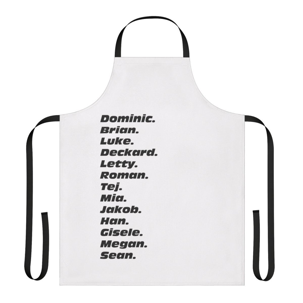 Motorsport Inspired Custom Apron with Fast and Furious Character Names