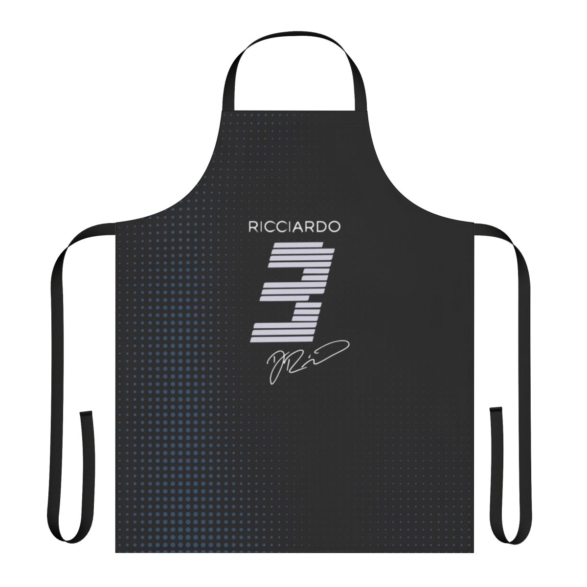 Minimalist design Alphatauri-inspired apron with Daniel Ricciardo branding