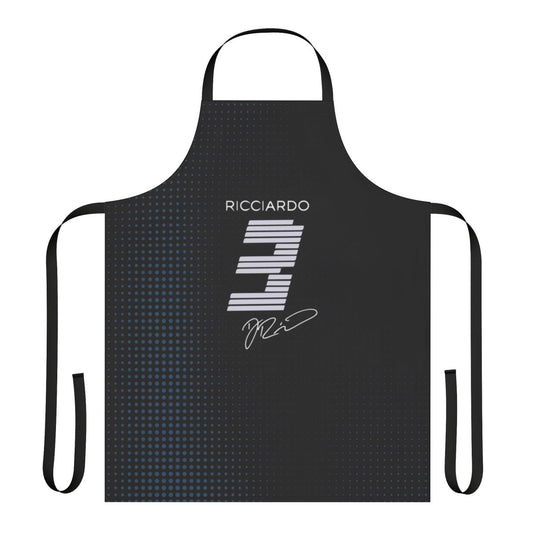 Minimalist design Alphatauri-inspired apron with Daniel Ricciardo branding