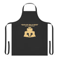 Motorsports enthusiast wearing an apron with "Suck My Balls Mate" text