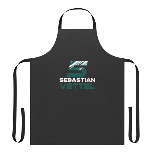 Stylish carbon fiber-inspired apron featuring 5-time Formula 1 champion Sebastian Vettel's race number