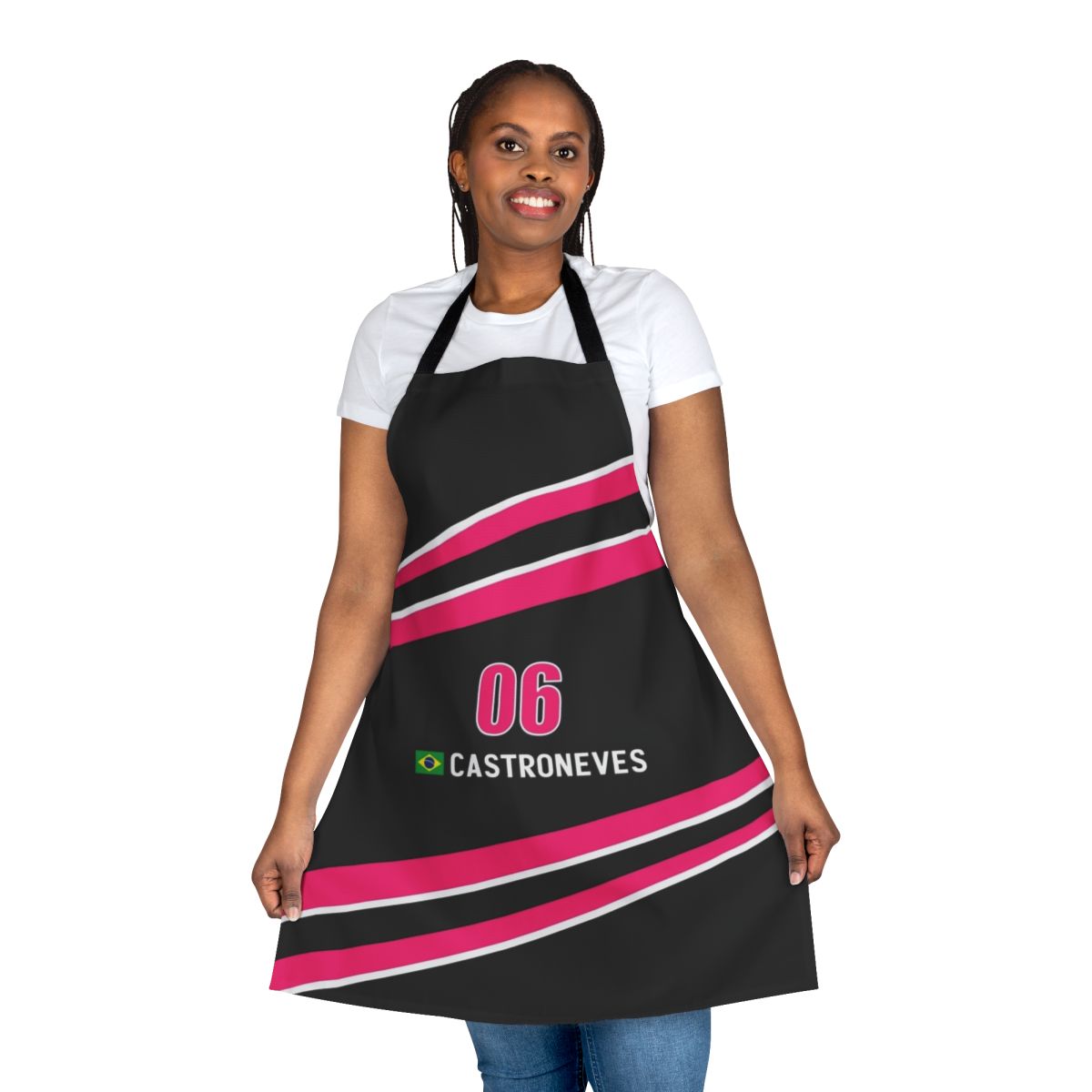 Motorsports racing apron featuring Indycar driver Helio Castroneves