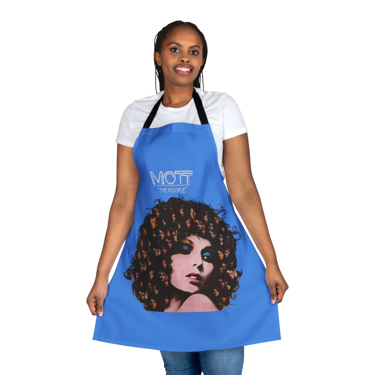 Mott Hoople inspired apron featuring the band's iconic logo and album artwork