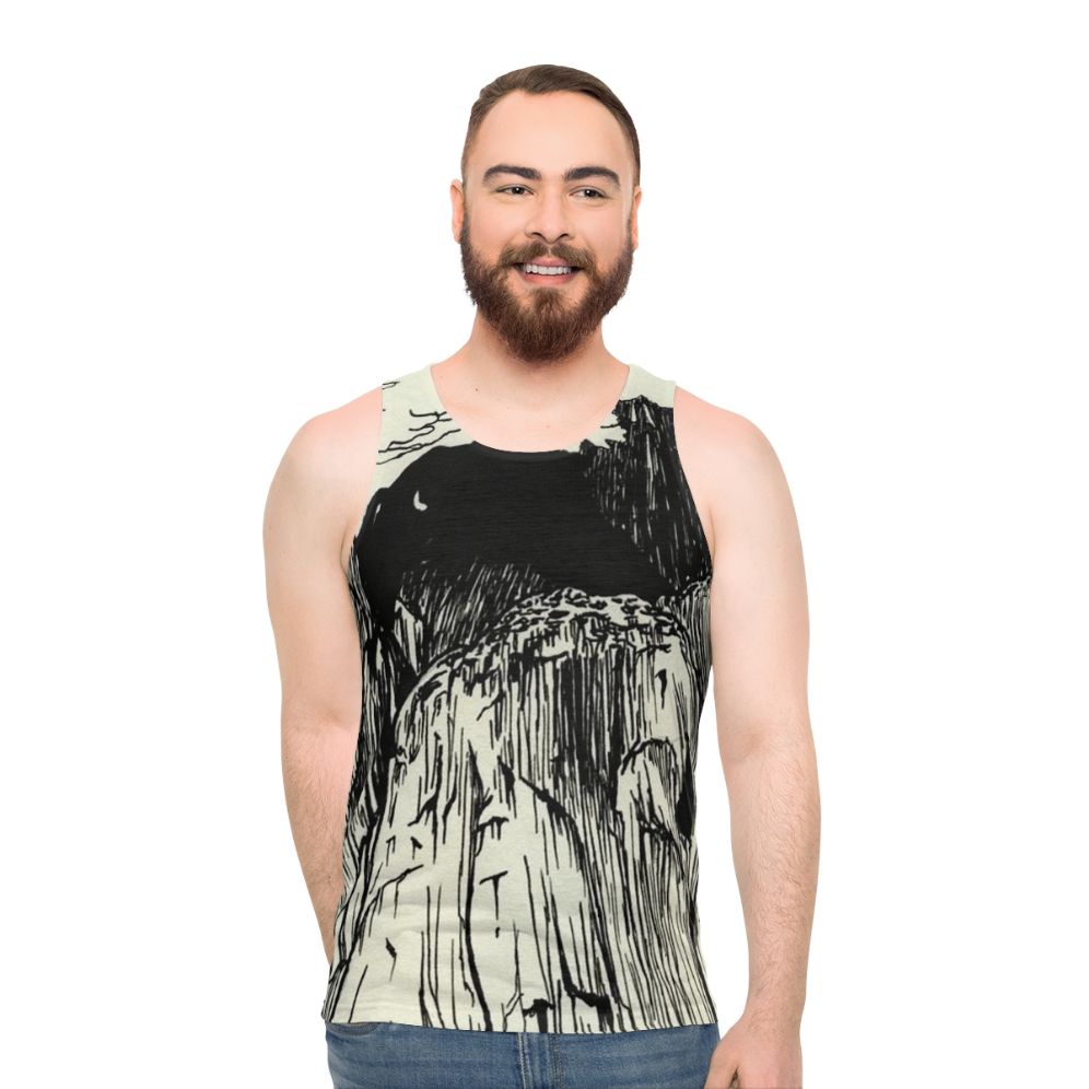 Unisex tank top with The Microphones and Mount Eerie indie folk music art