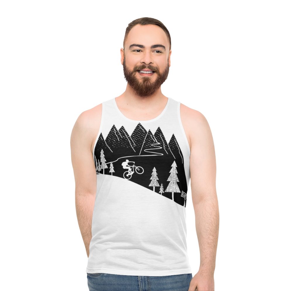 Mountain bike cyclist wearing a cycling tank top