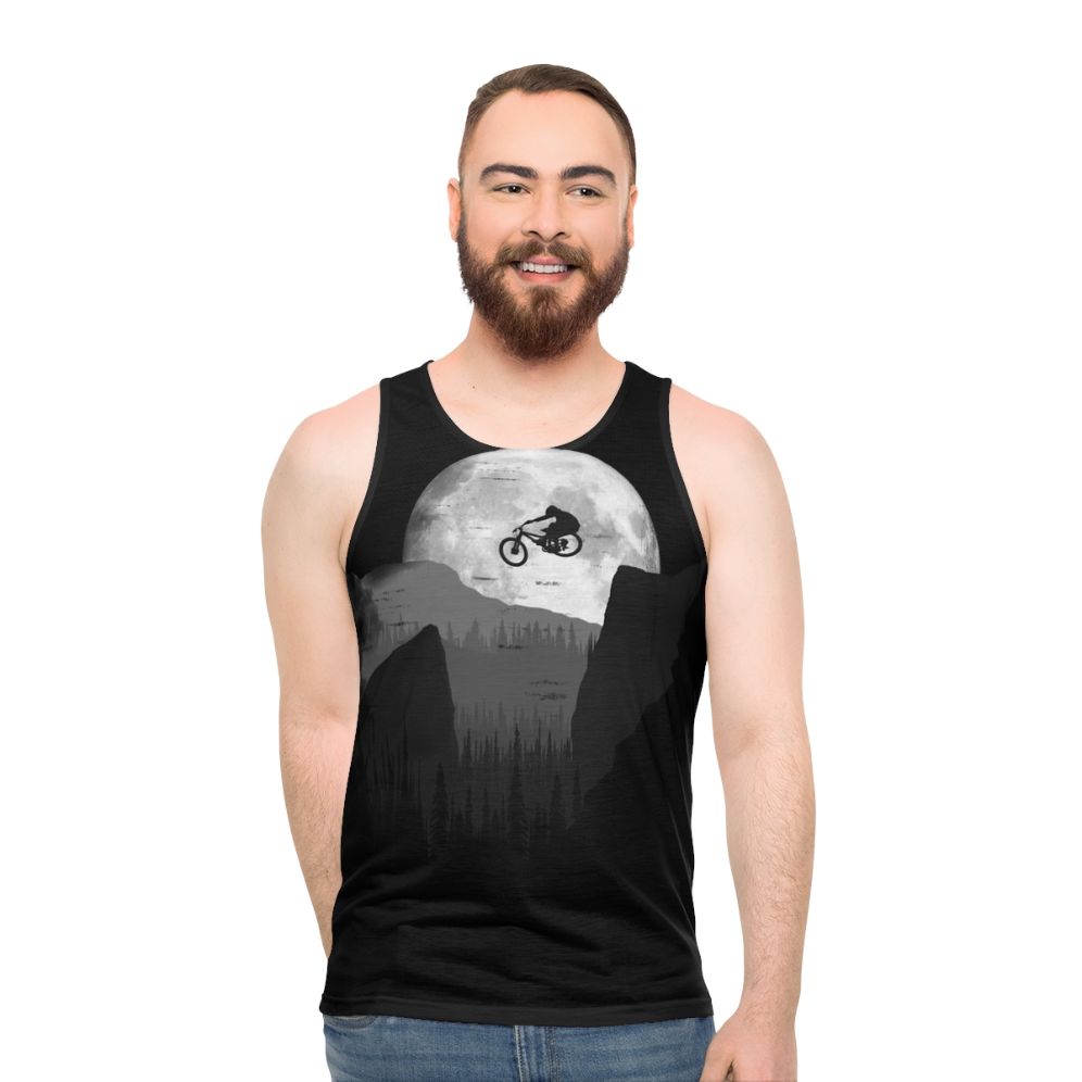 Mountain bike tank top with moon graphic