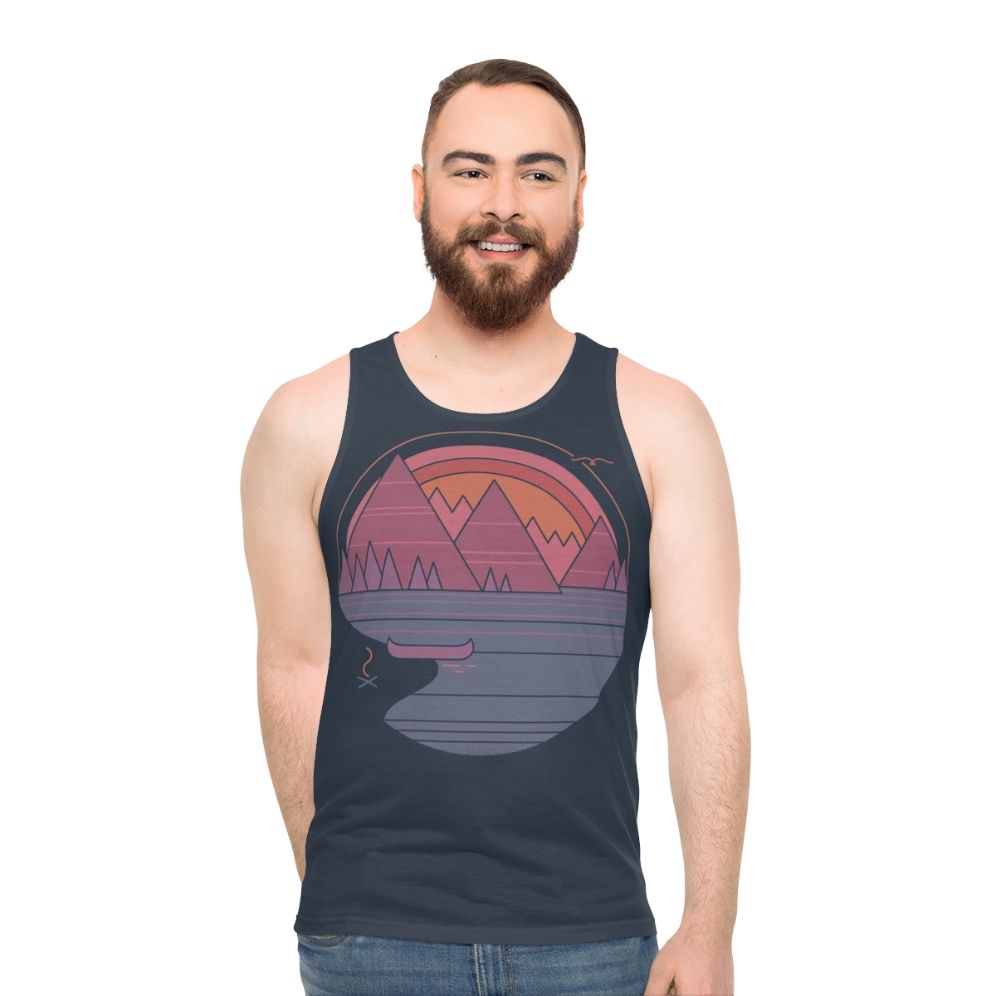 Unisex mountain landscape tank top
