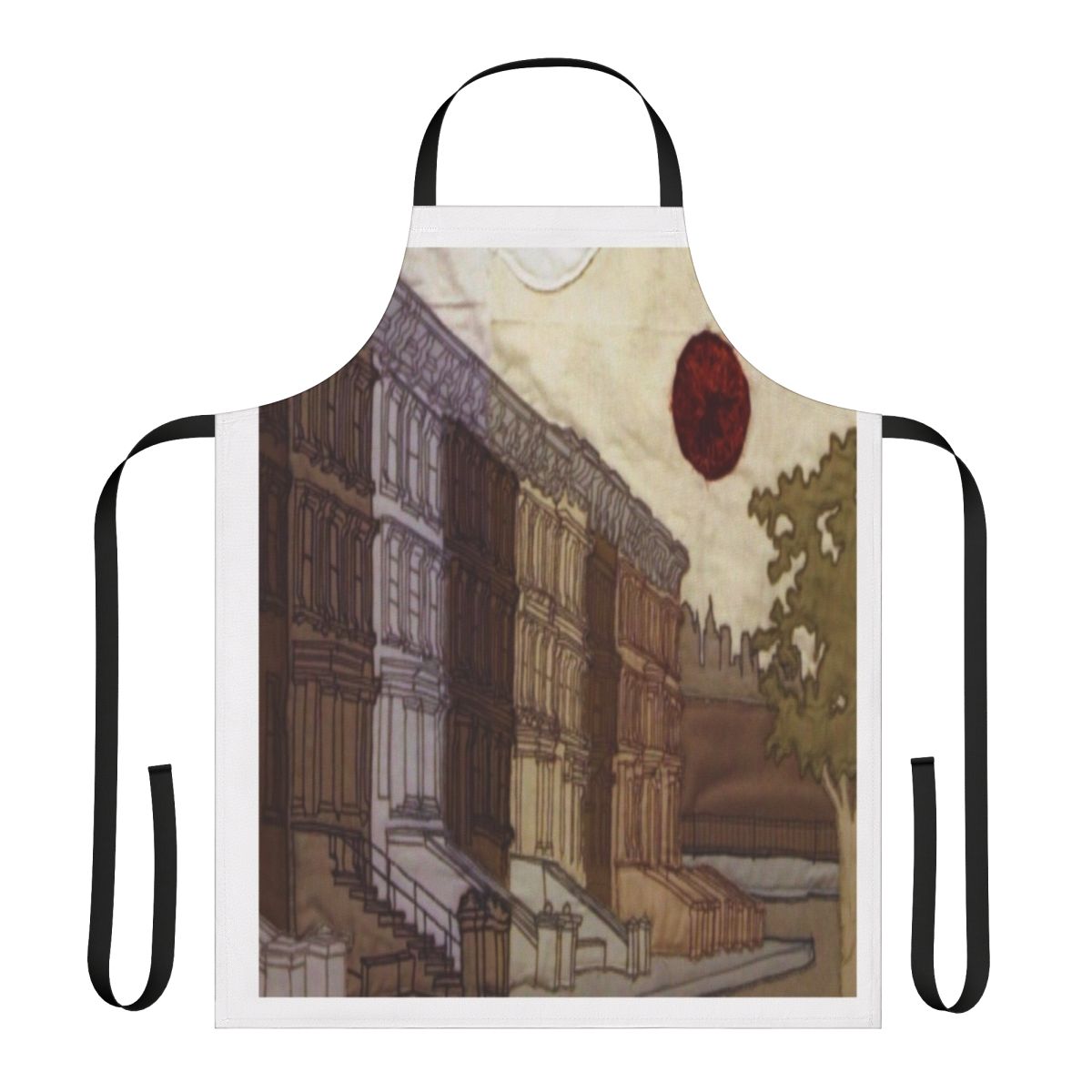 Bright Eyes-inspired mourning apron with the text "I'm Wide Awake, It's Mourning"