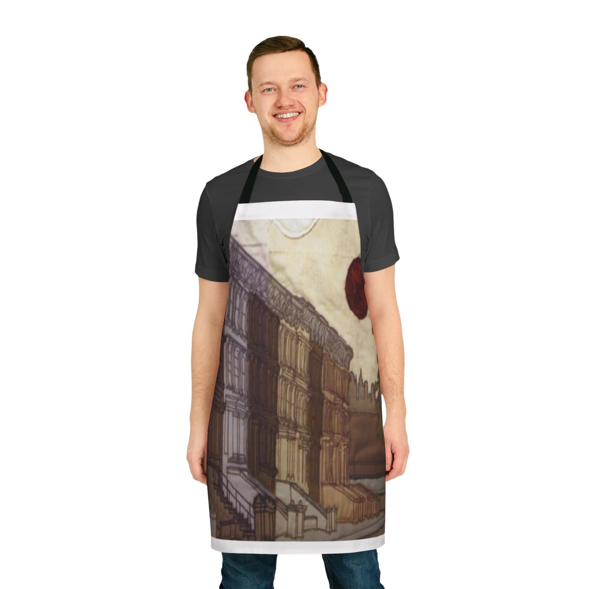Bright Eyes-inspired mourning apron with the text "I'm Wide Awake, It's Mourning"