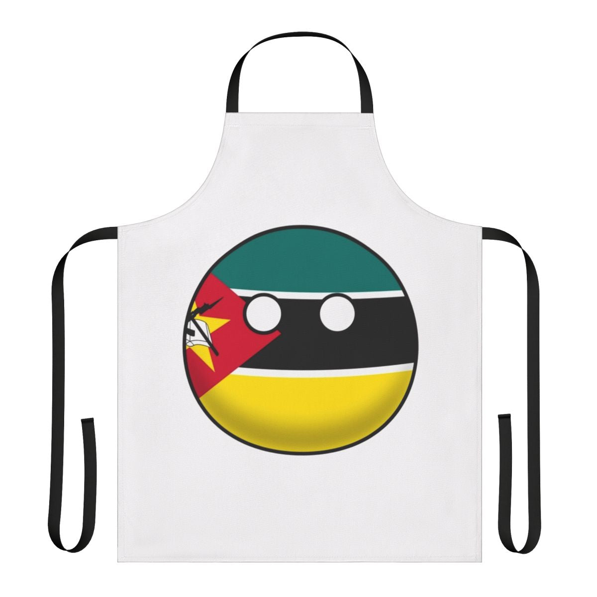 Mozambique inspired apron featuring the Mozambique flag and design