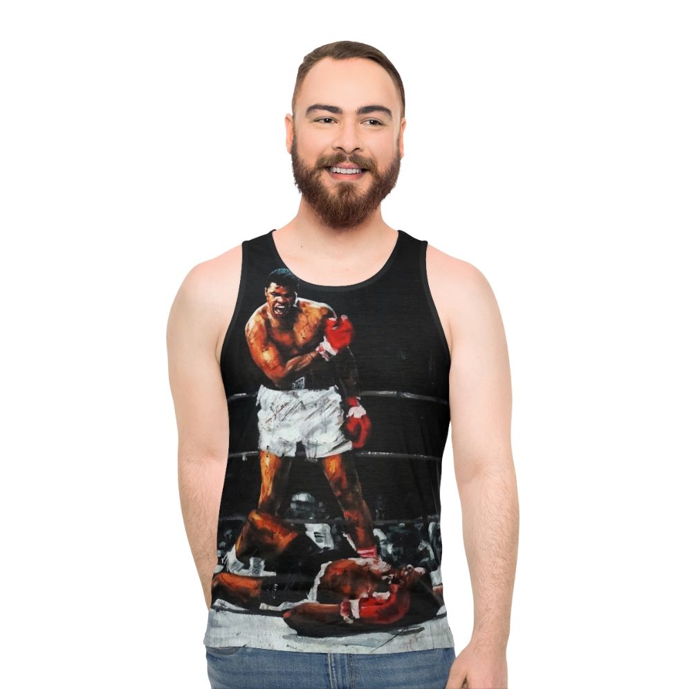 Muhammad Ali knocking out Sonny Liston sports boxing tank top
