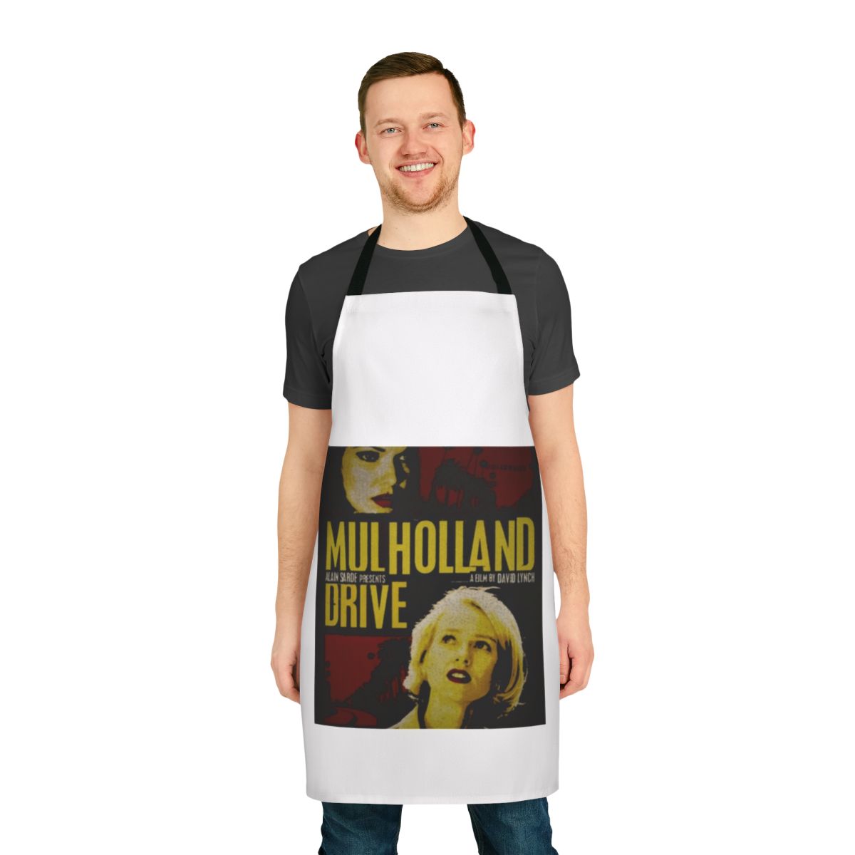 Mulholland Drive inspired apron with surreal movie-themed design