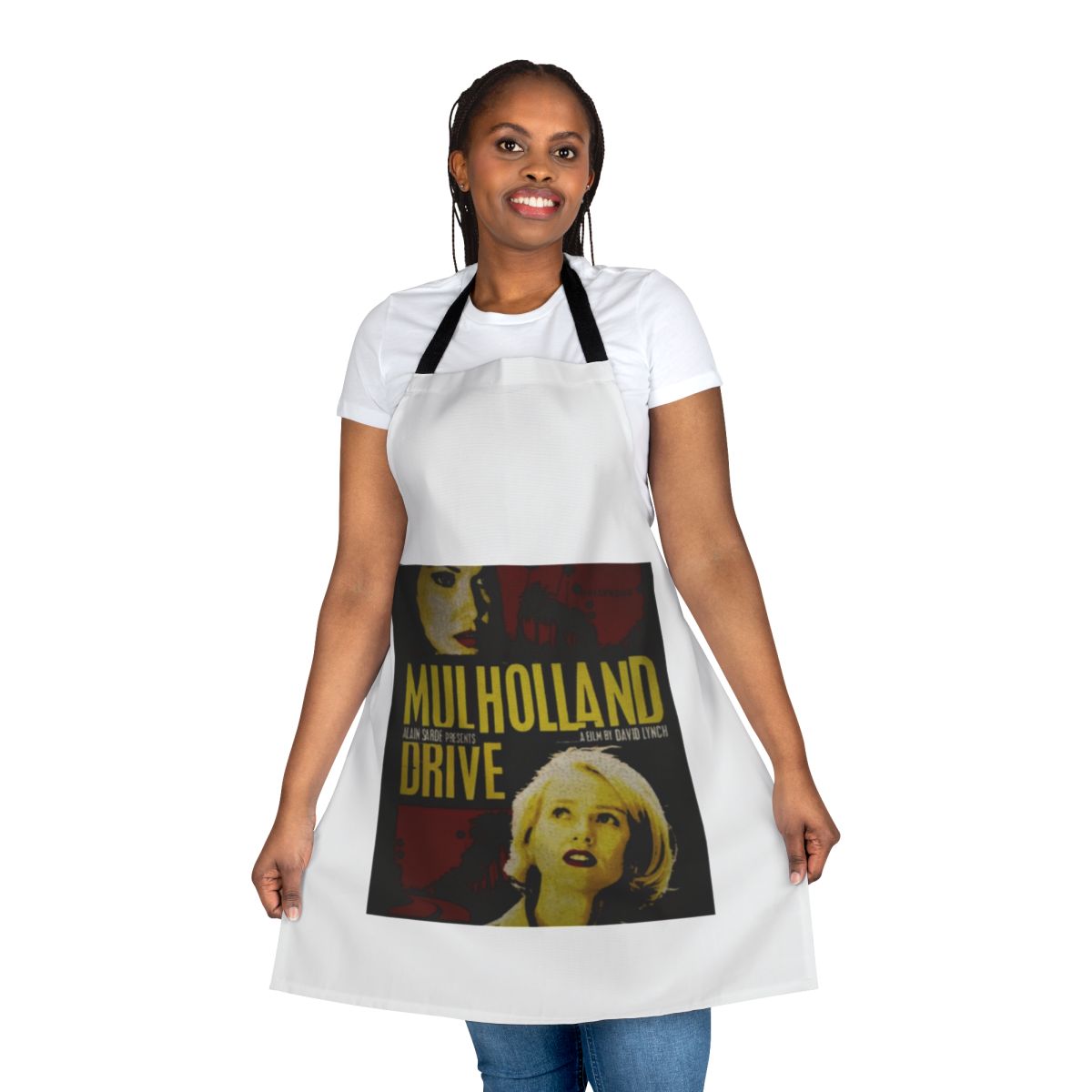 Mulholland Drive inspired apron with surreal movie-themed design