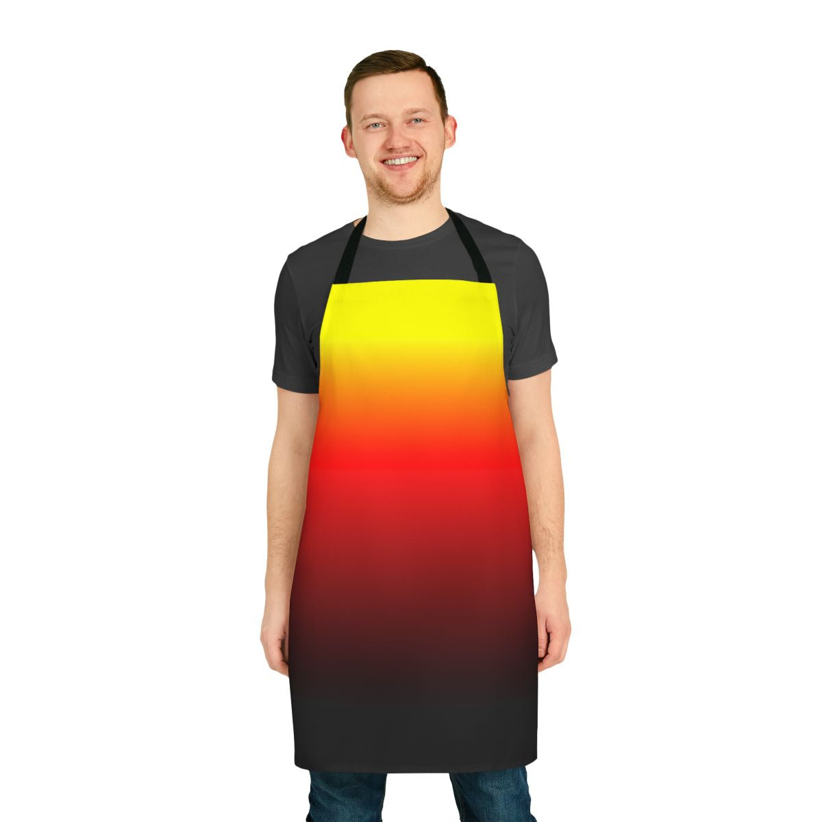 Multicolored ombre sunset gradient design apron