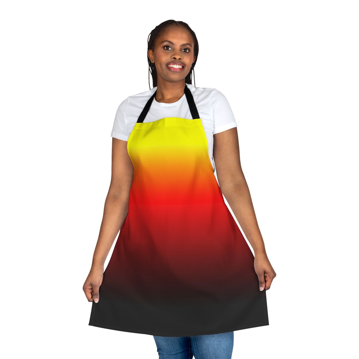 Multicolored ombre sunset gradient design apron