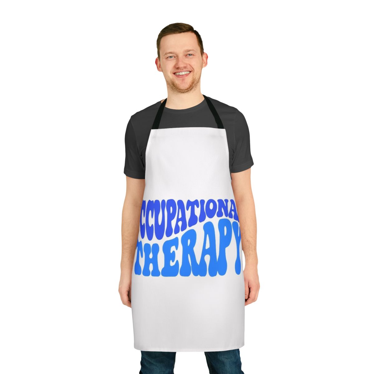 Occupational therapy apron with multiple pockets and features for healthcare professionals