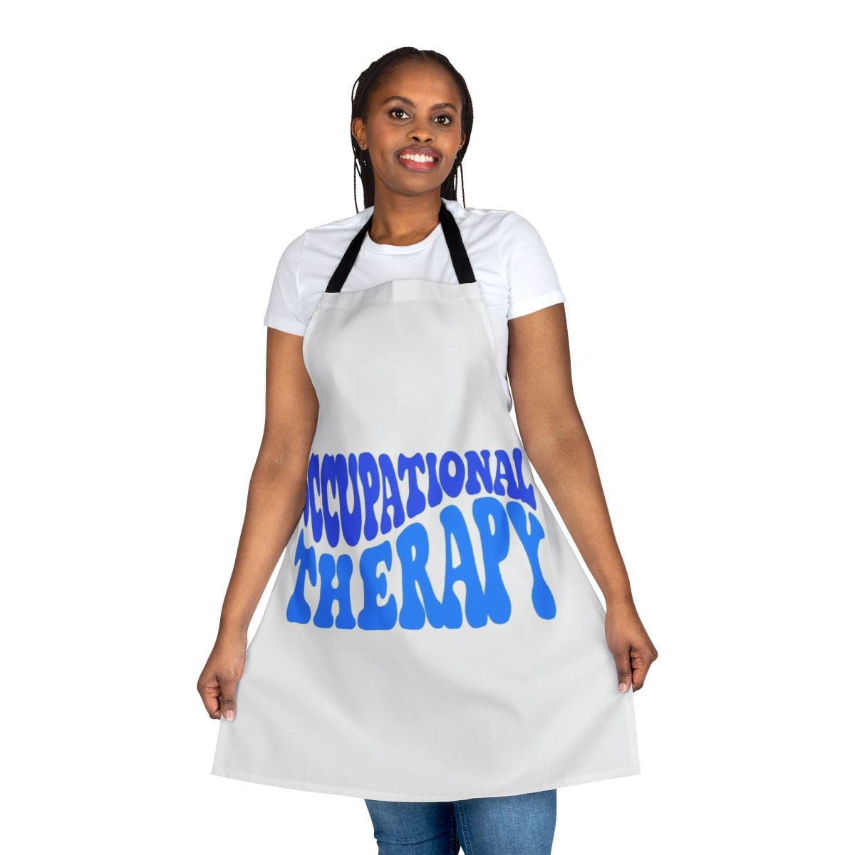 Occupational therapy apron with multiple pockets and features for healthcare professionals