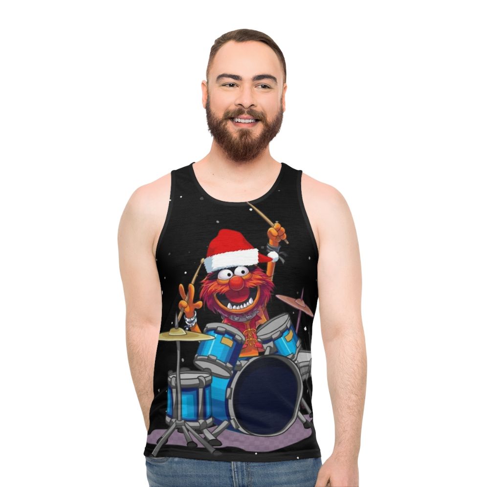 Muppet Animal Drummer Unisex Christmas Tank Top