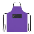A purple apron with a design inspired by the iconic murloc creatures from the World of Warcraft video game series.
