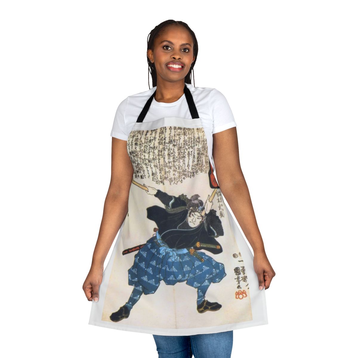 Musashi Miyamoto-inspired apron with Japanese samurai and martial arts design