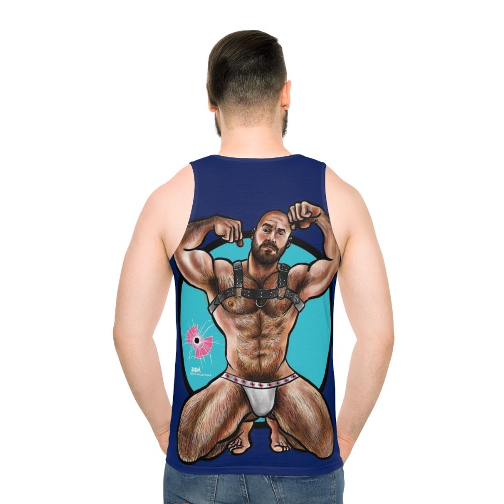 Muscle bear sleeveless tank top with erotic fantasy art design
