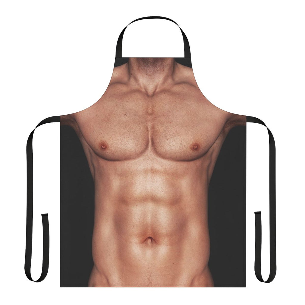 Muscle man graphic printed on a durable apron