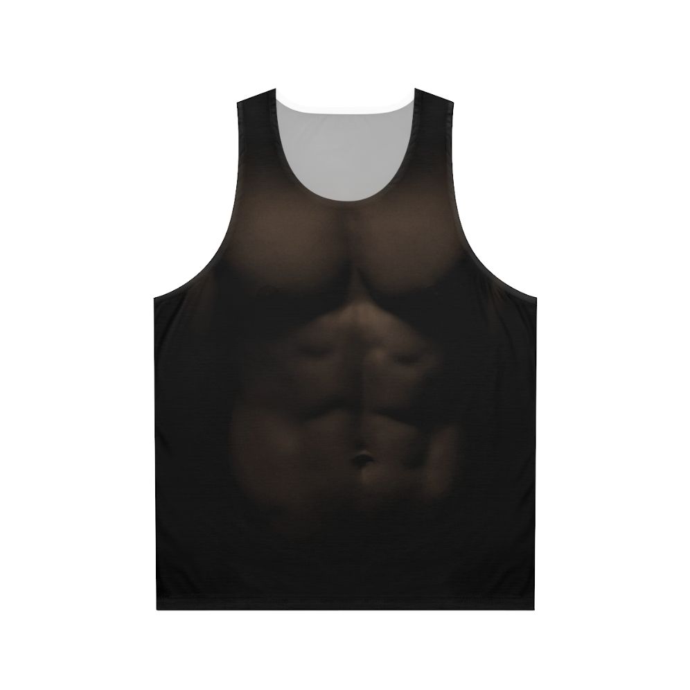 Muscle man wearing unisex bodybuilder tank top