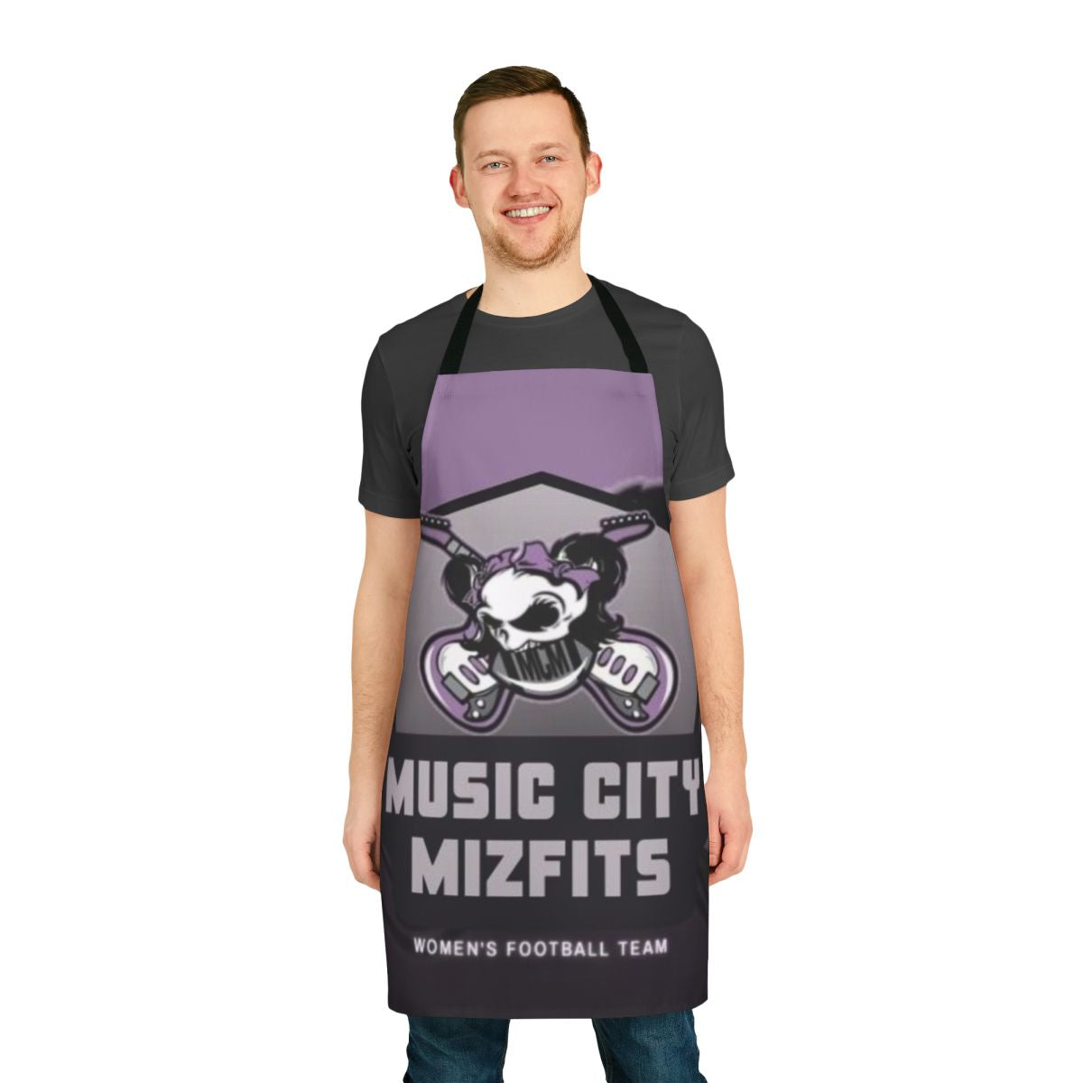 Music City themed alternative logo printed on a high-quality apron