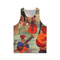 Classic 'Music From Big Pink' unisex tank top with guitar, drums, and piano