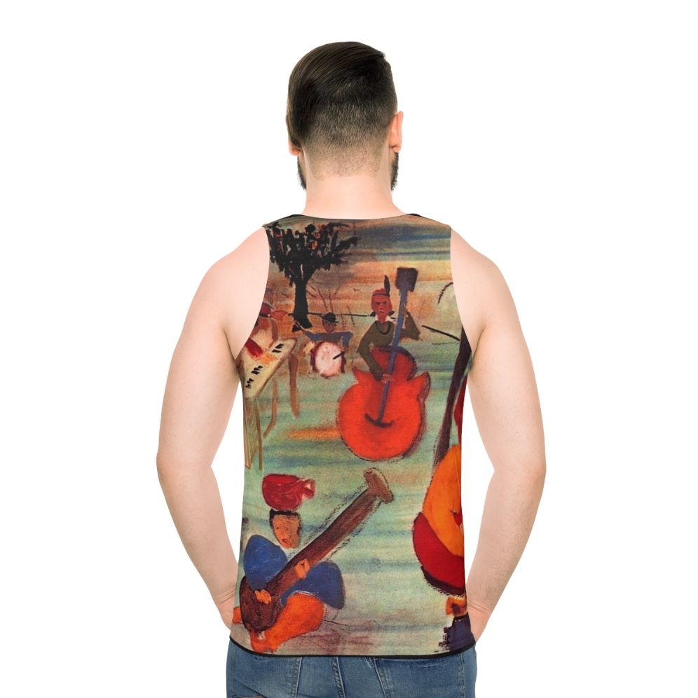 Classic 'Music From Big Pink' unisex tank top with guitar, drums, and piano