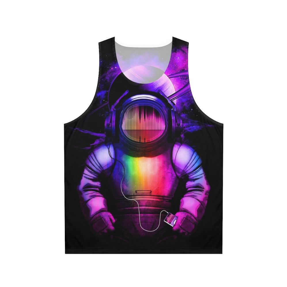 Unisex tank top with music and space design