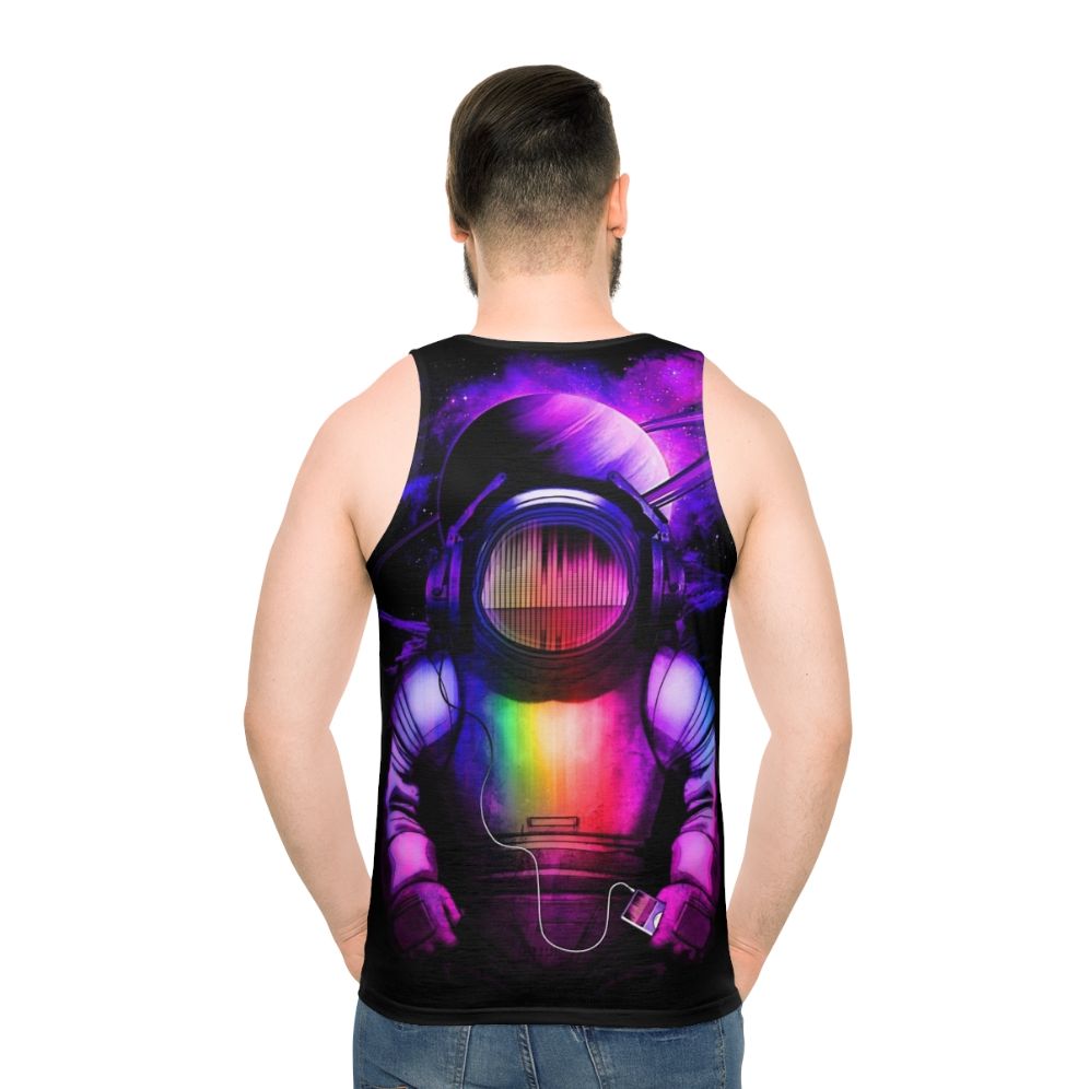 Unisex tank top with music and space design