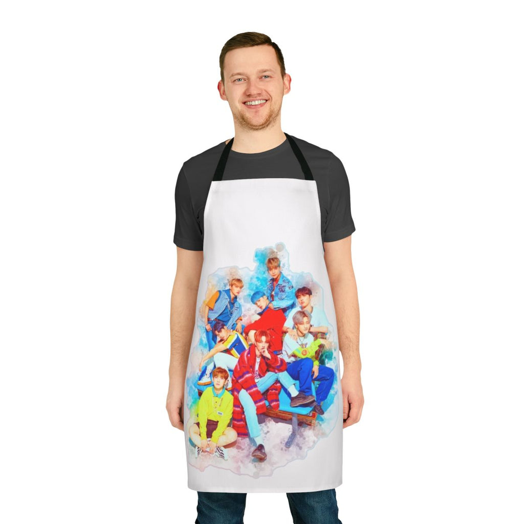 ATEEZ-inspired apron featuring the Korean boy band's wave and illusion symbols