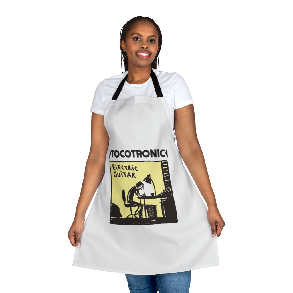 Music-inspired electric guitar-themed apron with a stylish design